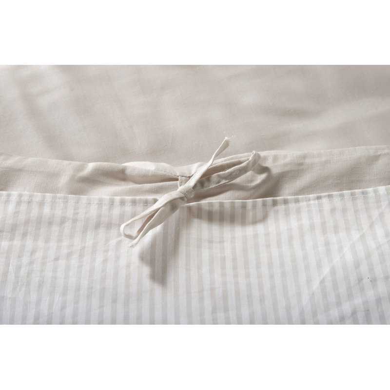 Kulick Cotton Solid Colour Duvet Cover with Pillowcases Included, 240 x 220 cm, Light Grey