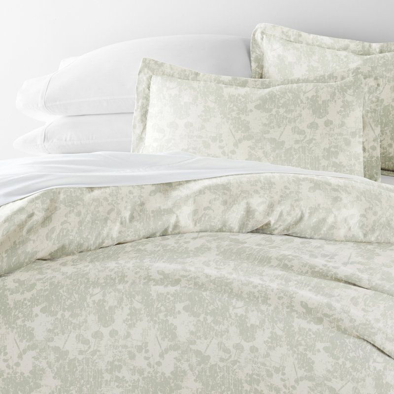 Ultra Soft Green Floral Pattern Twin Bedspread Cover Set