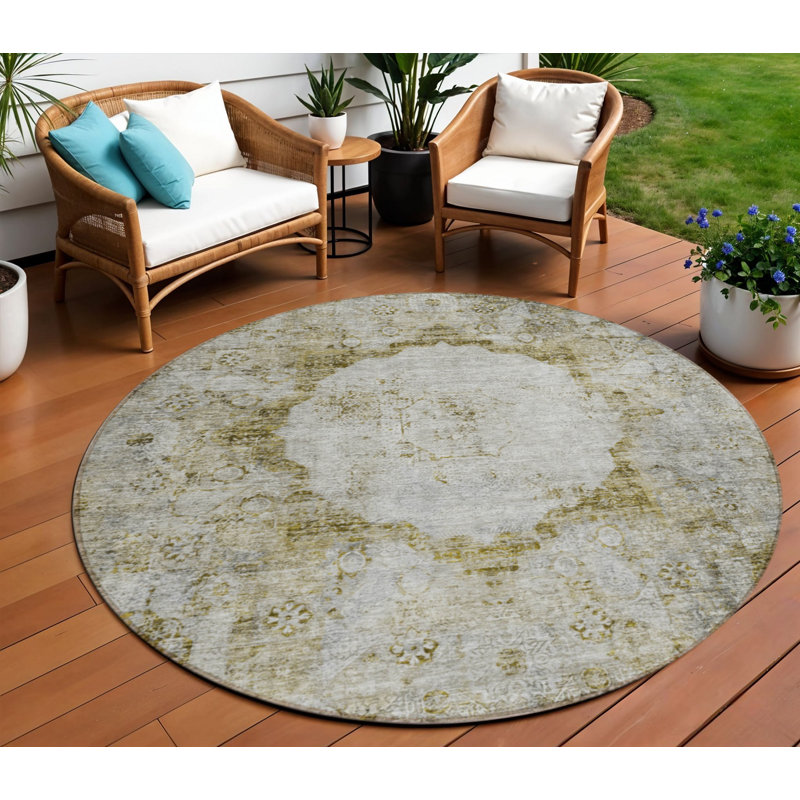 Tapis rond 8 po taupe