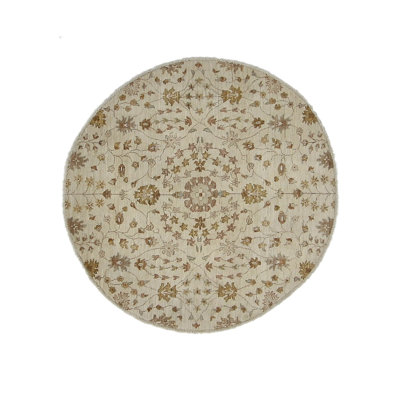 Davey Hand Knotted 5x5 Ivory Round