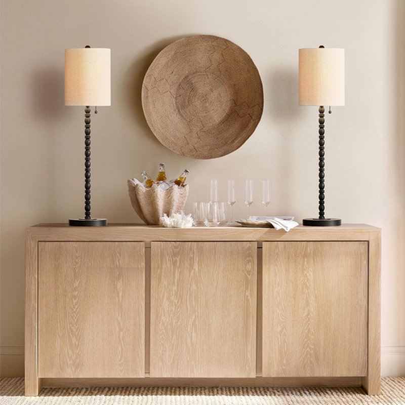 Lampes de table Pavanjit Abat-jour de conception artistique unique pour la console au palier Erea, le vestibule, le buffet ou la table de buffet dans la salle à manger (ensemble de 2)