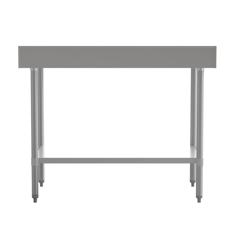 Commercial Stainless Steel Kitchen Prep Table with Adjustable Shelf and Backsplash