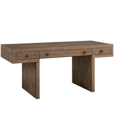 Modern Haze 68" Wide Luxe Walnut Soft Close Drawer Writing Desk