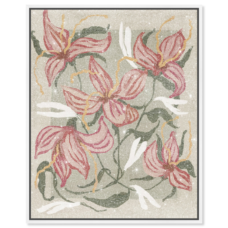 Daffodils And Lilies Print by Oliver Gal, 46" H x 37" W, White Floater Frame