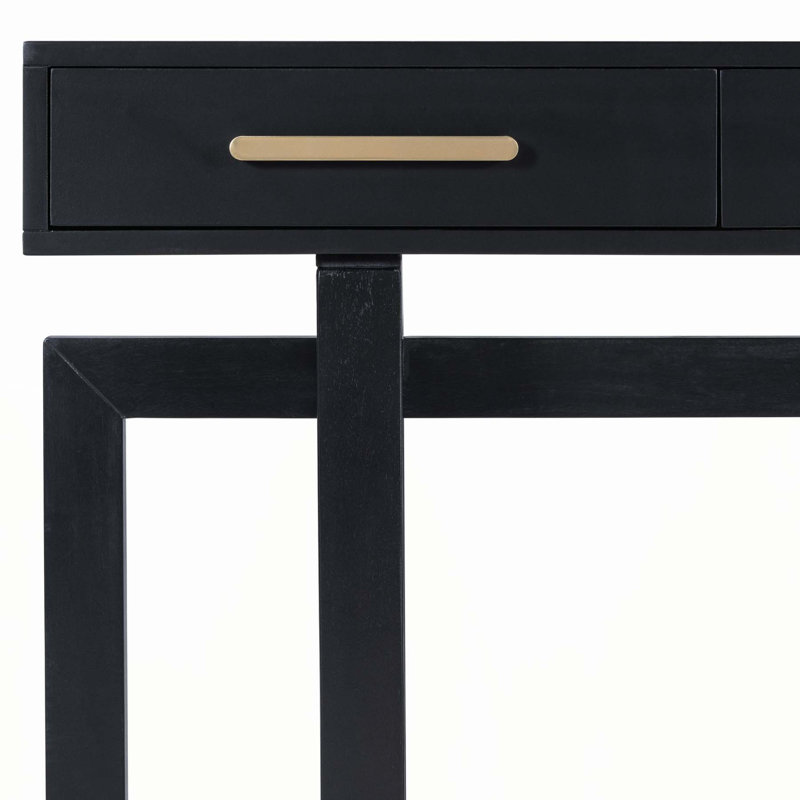 Elegant Console Table with Three Drawers for Various Rooms, Enhancing Space and Style., Black