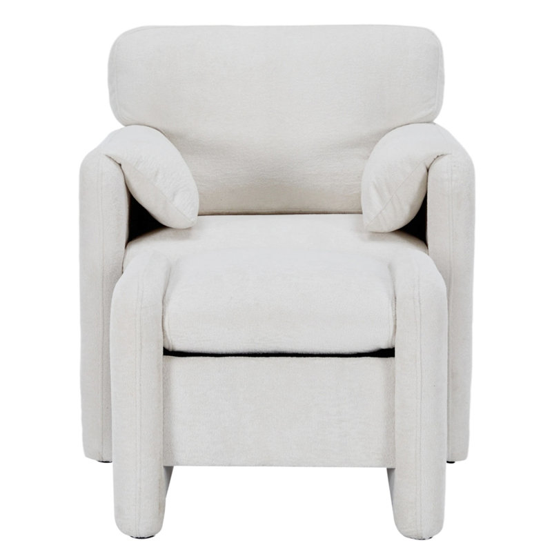 2 Seater Chenille Sofa, White