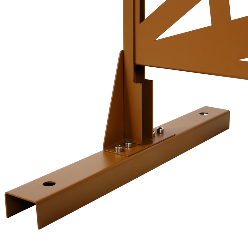Paravent en métal l 76 "H48" pour le jardin - autoportant. Clôture brune, rouille et décolorée, Brun
