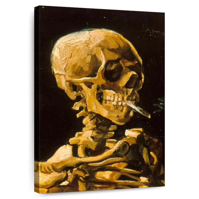 Kelan Skull With Cigarette 1885, 48" H x 32" W