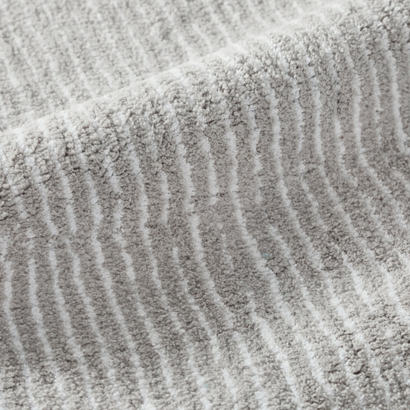100% Cotton Pinstripe Bath Mats, Light Gray, 34 in x 21 in