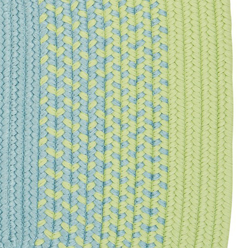 Tapis intérieur/extérieur vert tressé/bleu pâle Heriest, Ovale 5 pi x7 pi