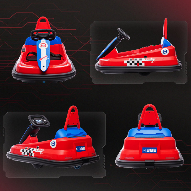 Red 6V Electric Ride-On Bumper Car for Kids