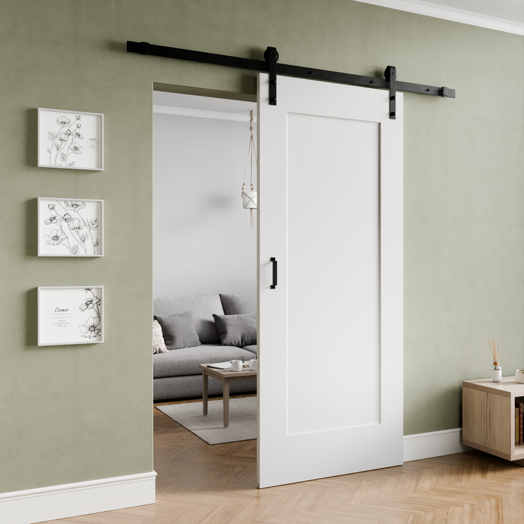 ANZZI 1 Patio Wood Finish Barn Doors - Durable, Sleek Design, Easy Installation - Hardware Kit Included - Perfect For Indoor & Outdoor ANZZI