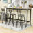 4-Piece Space-Saving Dining Table Set with Upholstered Chairs and Metal Frame  for Small Space-933381663-933381660