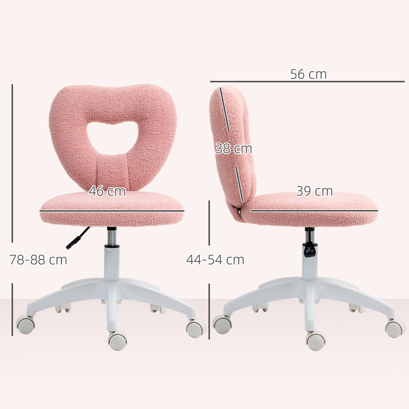 Fairmont Park Faux Fur Task Chair, Pink