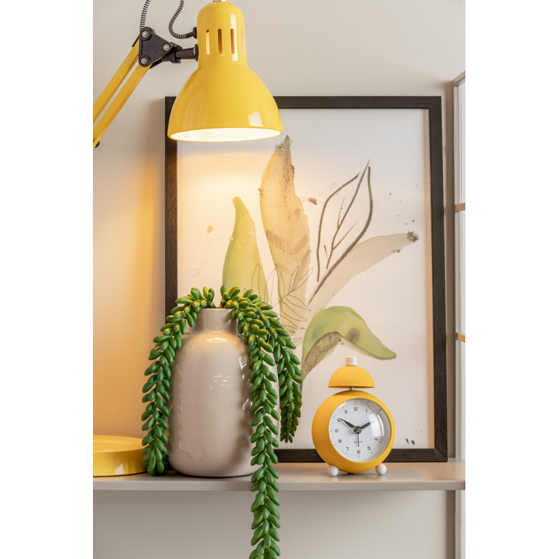Iron Mechanical Alarm Tabletop Clock, Yellow