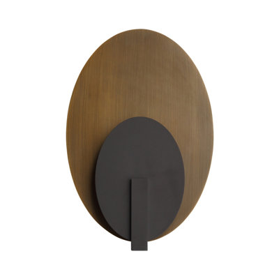 Avenue Outdoor 17"h Oval 3-cct Led Wall Sconce In Dark Bronze/dark Gold