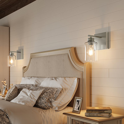 Applique à bras en fer rechargeable avec télécommande et ampoule incluse