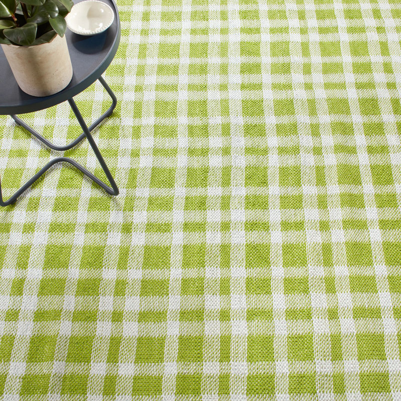 Tattersall Sprout Handwoven Indoor/Outdoor Rug, Rectangle 3' x 5'