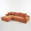 108 po x 68 po pour 4 personnes, velours côtelé orange, salon modulaire, minimaliste, sans assemblage, performance durable en velours côtelé 4, nuage modulaire profond, pièce, siège