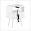 Table de bout en rotin 15,75 po avec prise de courant et ports USB-1080682408