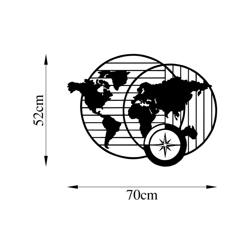 Decorative Metal Wall Accessory, Black, 20.5 x 27.6 inches | 100% Metal, Thickness: 0.06 inches | Perfect for Home Decor, Easy to Hang, Durable Design, Adds Modern Elegance to Any Room