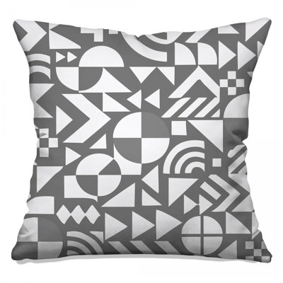 Gray Geometric Shapes Double Sided Throw Pillows