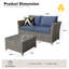 Causeuse modulaire en osier avec coussins et table basse sans assemblage requis-1057204114