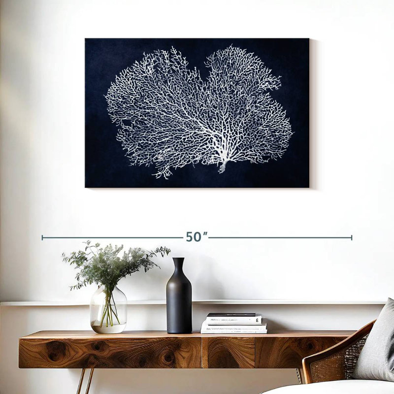 Sea Fan On Indigo Blue II, H 24 po x l 36 po