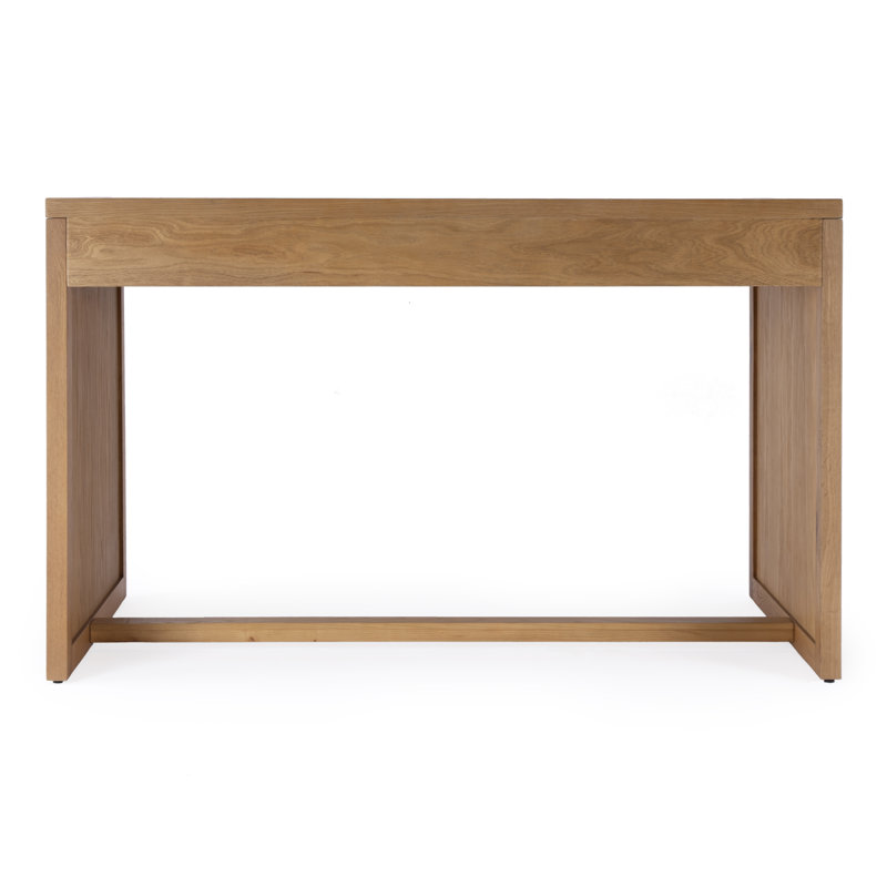 Mesa Cane and Solid Wood 3-Drawer Writing Desk