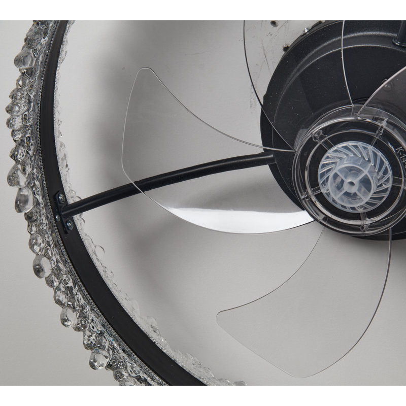 Ventilateur de plafond encastré 5 lumières Gurrola, Clair