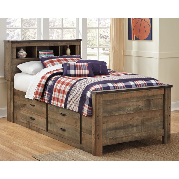 Ensey Twin 2 Drawer Mate's & Captain's Bed with Bookcase