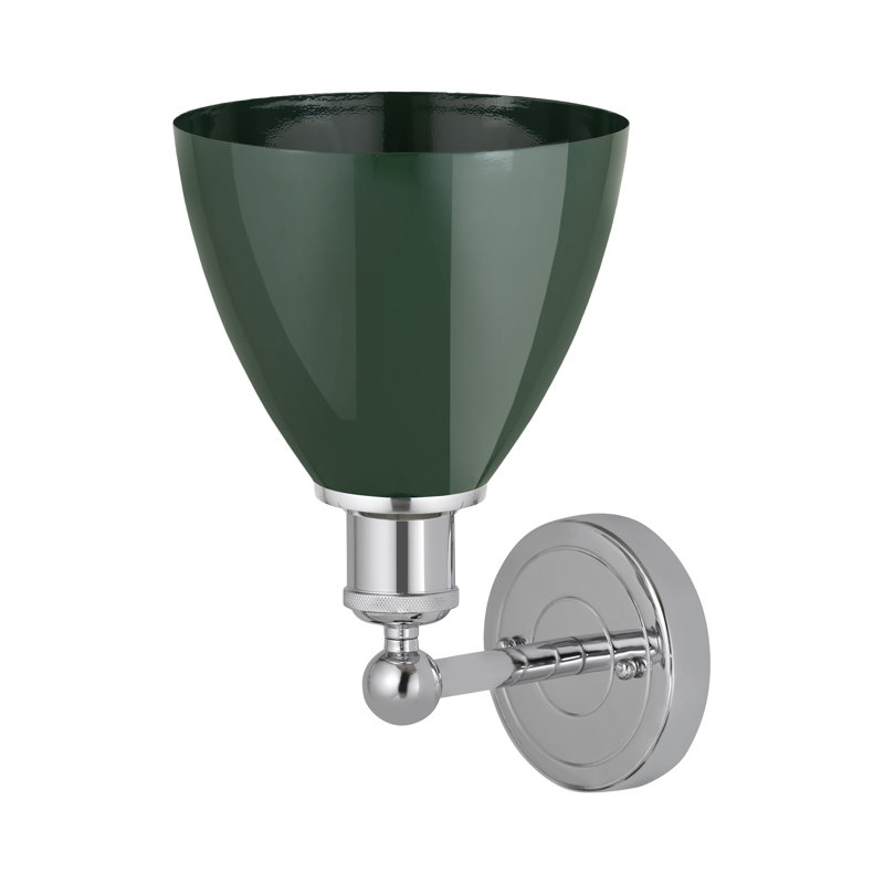 Applique murale en acier Arpita, Chrome poli, Vert