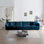 Canapés modulaires | Moderne moderne à 4 places, structure en bois massif, pour le salon, la chambre à coucher et le bureau à domicile | Bleu | Chenille
