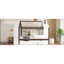Lit simple en bois massif avec tiroirs et tablettes de rangement, blanc et ludique, fonctionnel et attrayant