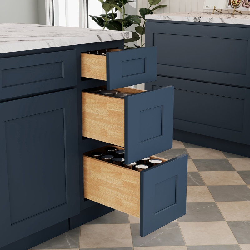 Armoire de cuisine avec 3 tiroirs H 34,5 po x P 24 po de la collection Casainc, Gris, 12"