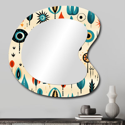 Nomadic Treasures Boho Pattern - Geometric Metal Art Decor - Asymmetrical Modern Wall Mirror