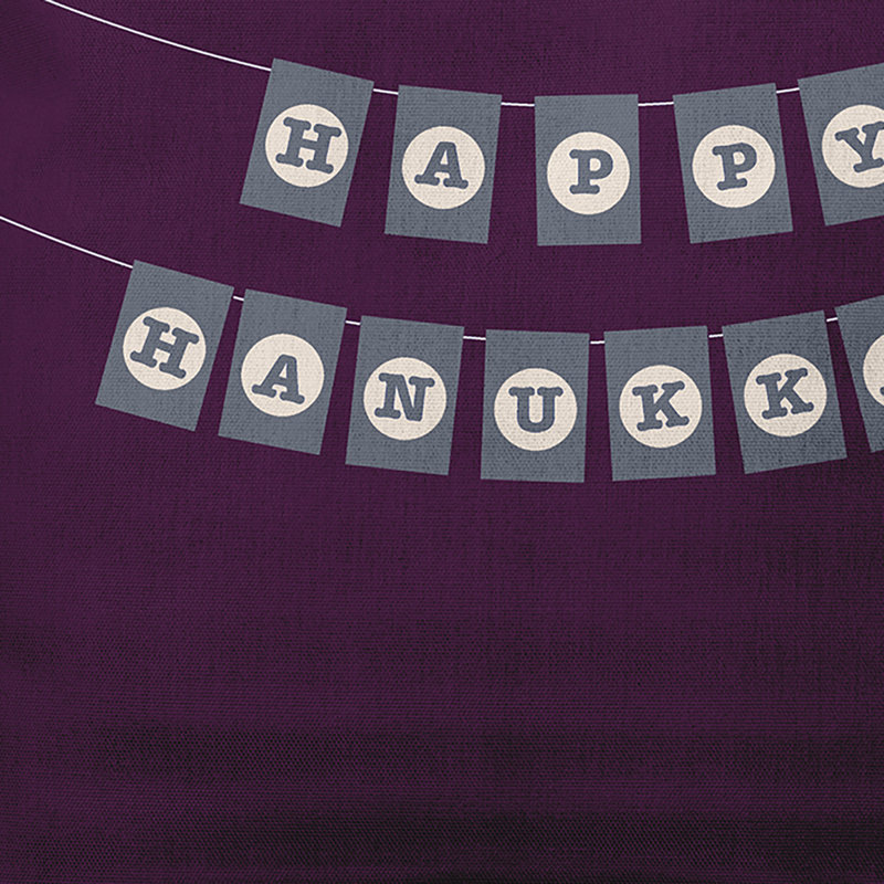 Essence des Fêtes «Happy Hanukuah», 18 po x 18 po, Mauve