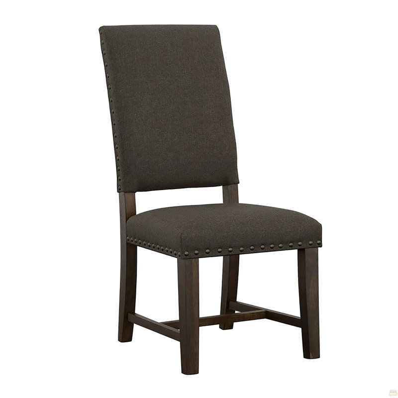 Chaise d'appoint rembourrée (ensemble de 2), Gris, Noir