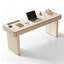 Bureau rectangulaire beige clair avec plateau en pierre et tiroir de rangement-1145061270