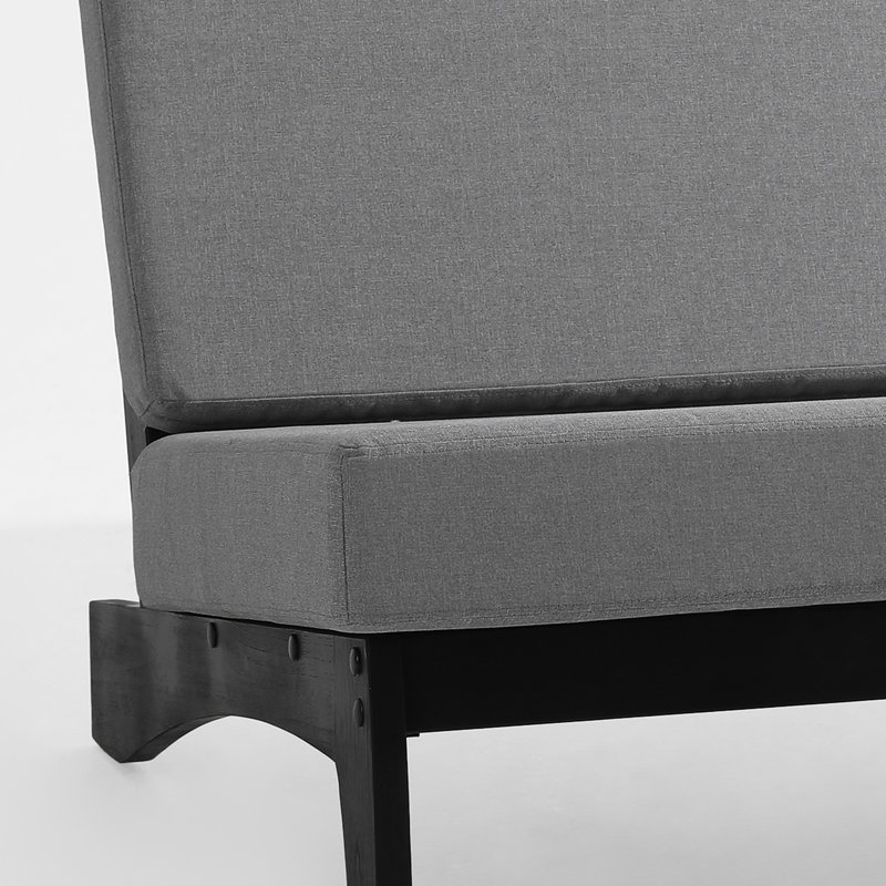 Causeuse d'extérieur avec coussin Asharna, Gris, Noir