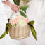 Panier de mariage, panier de rangement en ruban tissé à la main perle, panier de pique-nique, panier de fleurs