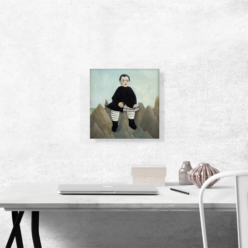 «Boy on the Rocks 1897» par Henri Rousseau, reproduction d'art sur toile tendue, H 12 po x l 12 po x P 1,5 po