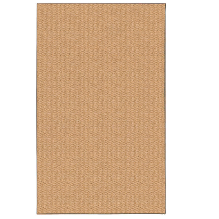 Rhodes Medium Beige Machine Woven Wool Berber with Hand Serged Edging Area Rug