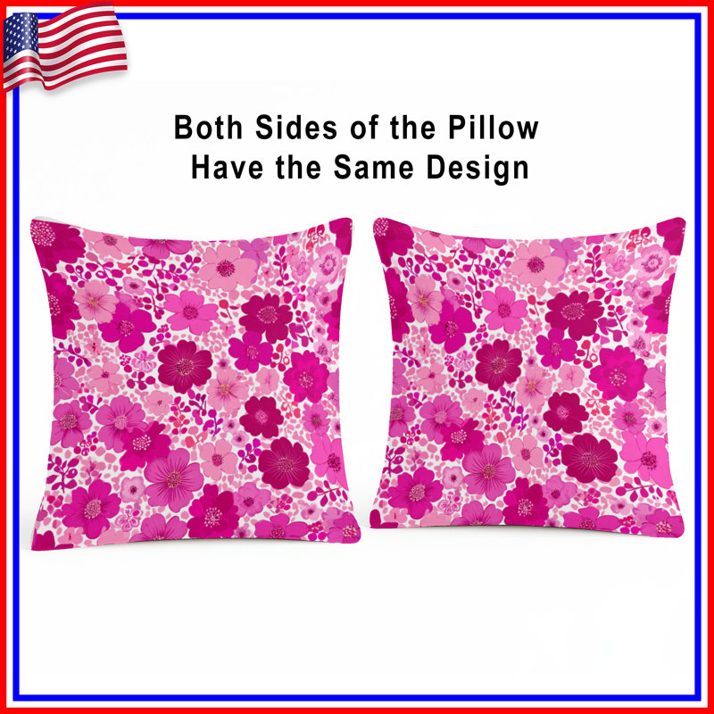Floral Throw Pillow, Decor Double Sided Pillows, 20 x 20 inches