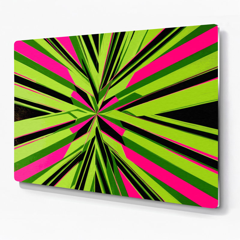 Hard Edge 82, art mural en métal vert, H 11 po x l 14 po