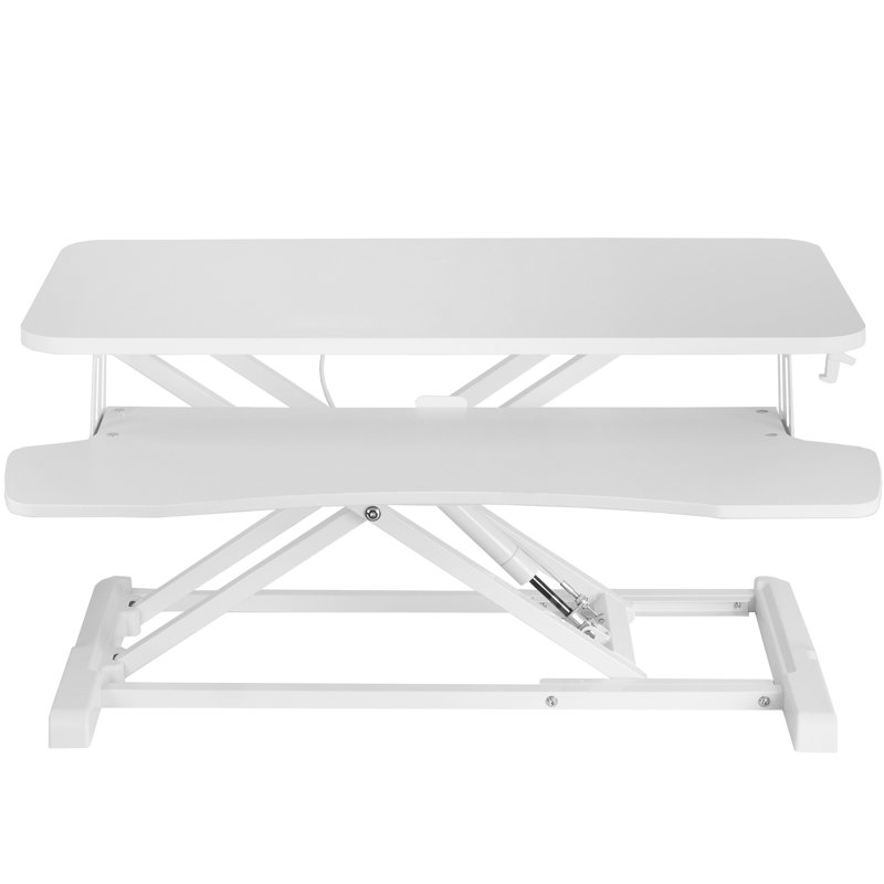Convertisseur de bureau debout à hauteur ajustable VIVO (Série DESK-V000K), H 4,5 po x l 26 po x P 15,7 po, Blanc / blanc