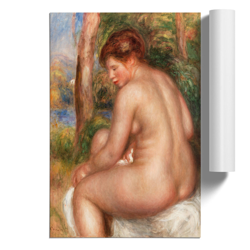 Bather in Three Quarter View by Pierre Auguste Renoir - Frameless Print, 59cm H x 42cm W x 0.1cm D