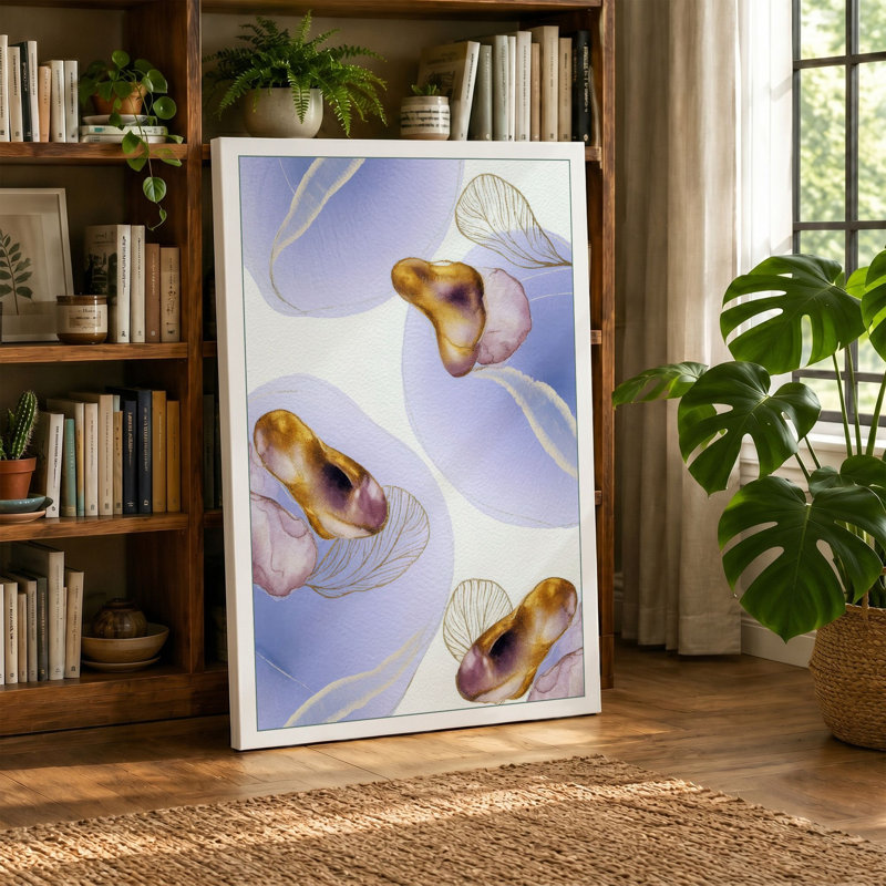 Drifting Jellyfish Coastal - Wrapped Canvas, 18x12 - 45.7 x 30.5 cm, Sage Border