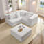 Ensemble de canapé modulaire surdimensionné rembourré, canapé de plancher modulaire en L de 118,2 po avec 6 coussins, combinaison bricolage, mousse - blanc-1342713019
