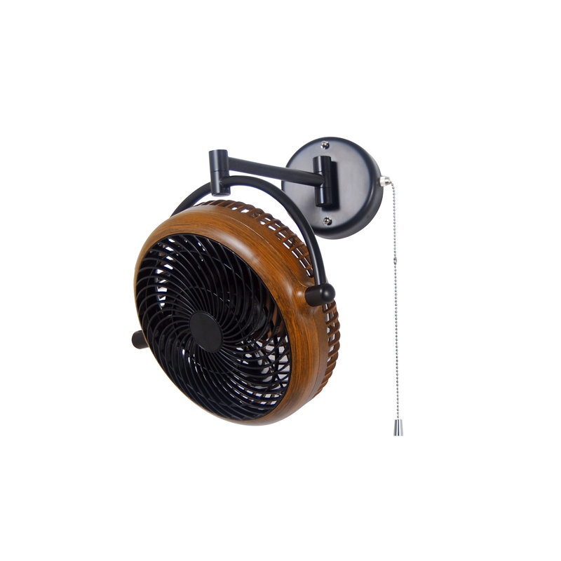 Ventilateur mural 14,3 po Vento dans un cadre de taille 10, Noyer